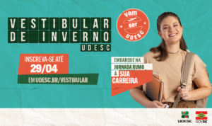 Inscrições do Vestibular de Inverno 2025 da Udesc vão até esta terça-feira