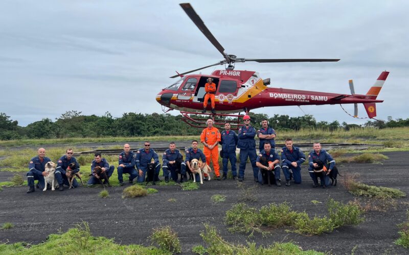 Binômios do Corpo de Bombeiros Militar realizam treinamento conjunto em Florianópolis