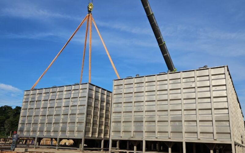 CASAN assenta os primeiros tanques na nova ETA Biguaçu