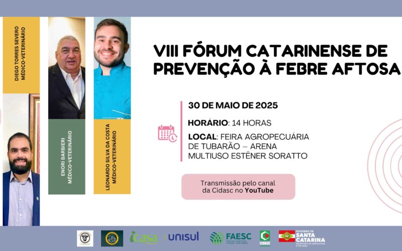 Cidasc promove Fórum Catarinense de Prevenção à Febre Aftosa nesta sexta em Tubarão