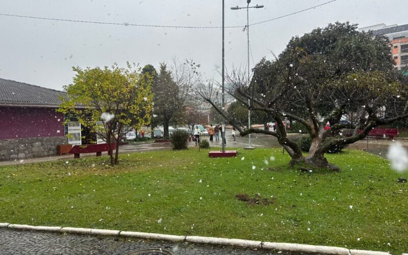 Primeira neve do ano é registrada em Santa Catarina nesta quinta-feira