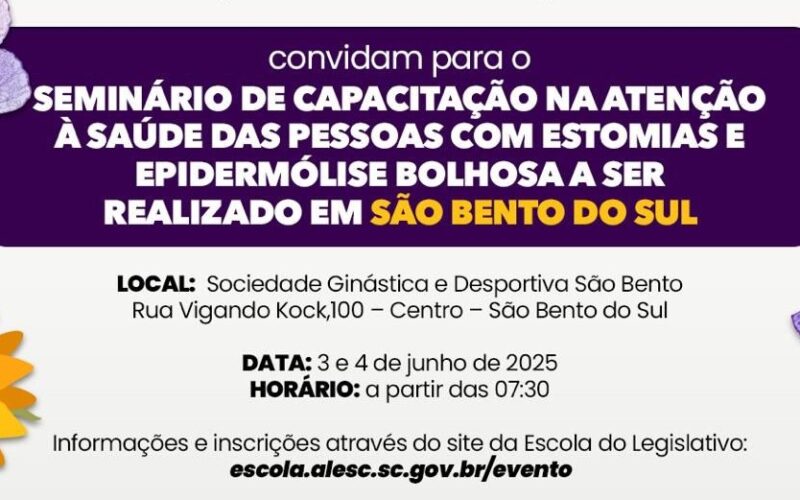 SES abre inscrições para capacitação de profissionais no atendimento de pessoas com Estomias e Epidermólise Bolhosa em São Bento do Sul