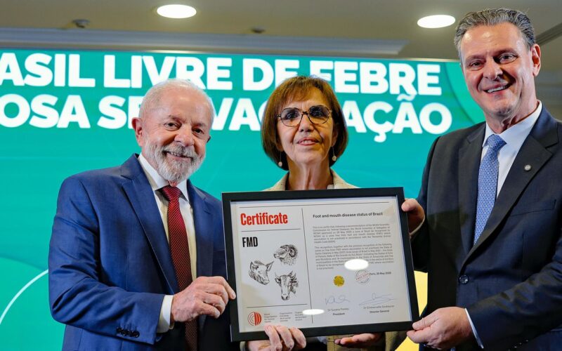 Lula recebe certificado de país livre da febre aftosa
