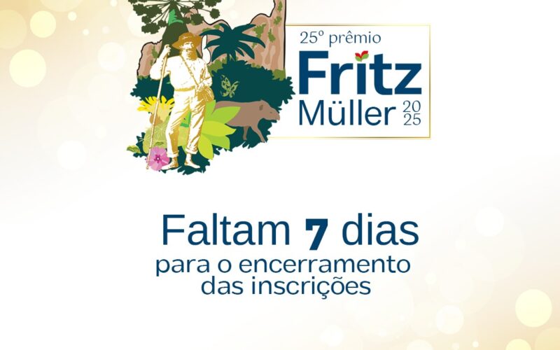 Prazo para as inscrições no Prêmio Fritz Müller termina dia 30 de junho