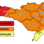 Proteção e Defesa Civil atualiza alerta e eleva para muito alto o risco de tempestades severas para o Oeste e Extremo Oeste de SC