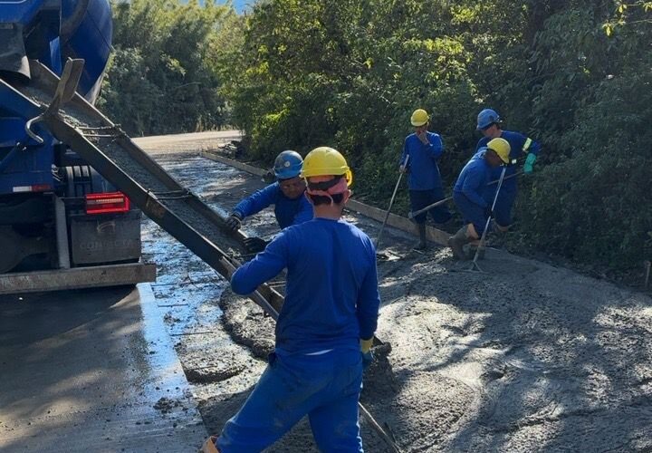 Estrada Boa: pavimento rígido chega a 70% nas obras da Serra do Faxinal