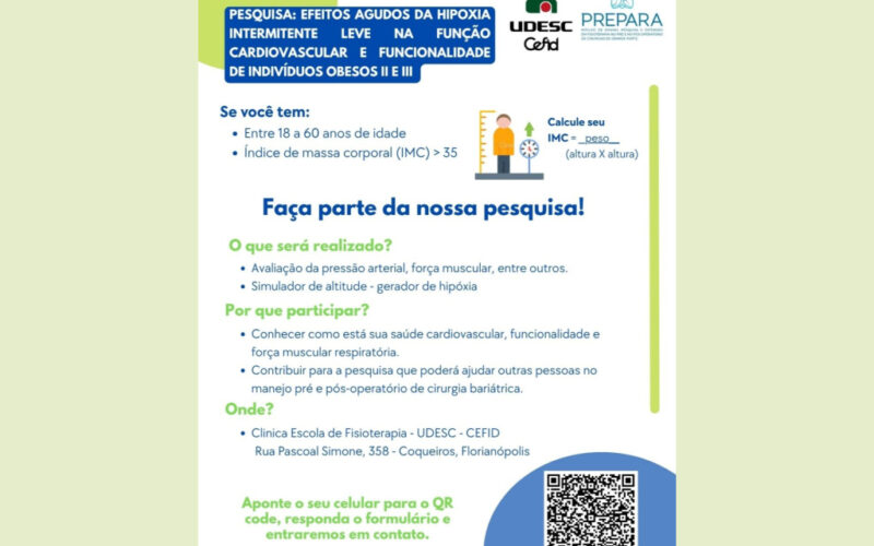 Udesc Cefid busca pessoas com obesidade para pesquisa de saúde na área de Fisioterapia