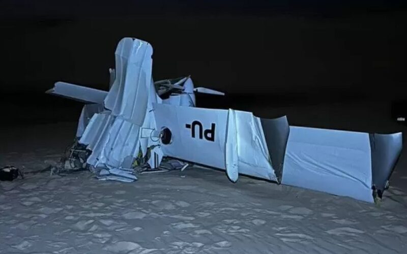 Avião de pequeno porte cai nos Lençóis Maranhenses e deixa dois mortos