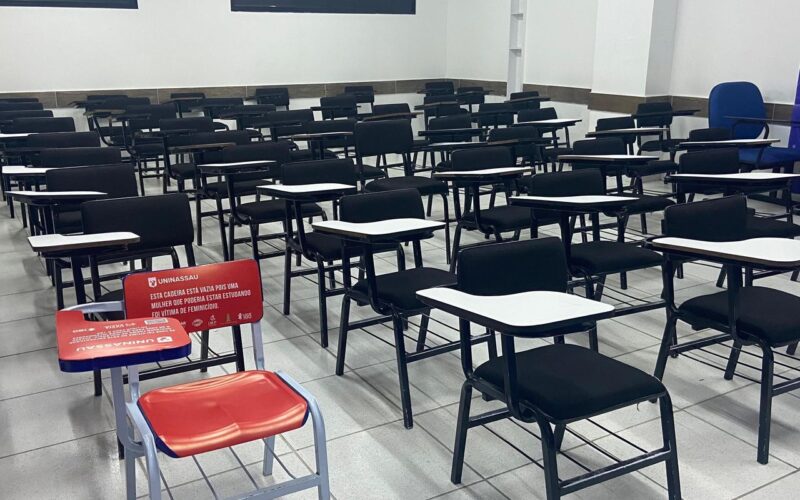 Jubs: com cadeiras vazias, campanha lembra vítimas de feminicídio