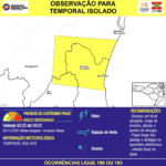 OBSERVAÇÃO - 05/11 02:22 - TEMPORAL ISOLADO com RAIOS, RAJADAS DE VENTO e GRANIZO na próxima 1 hora